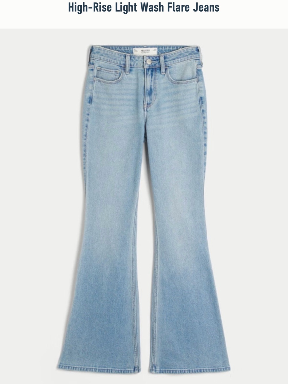 Hollister High-Rise Light Wash Flare Jeans - Light Blue